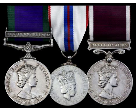 (x) Three: Staff Sergeant S. J. Roberts, Royal EngineersGeneral Service 1962-2007, 1 clasp, Northern Ireland (24047010 Sgt. S