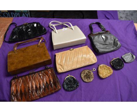 A collection of vintage handbags and purses,including Jane Shilton.