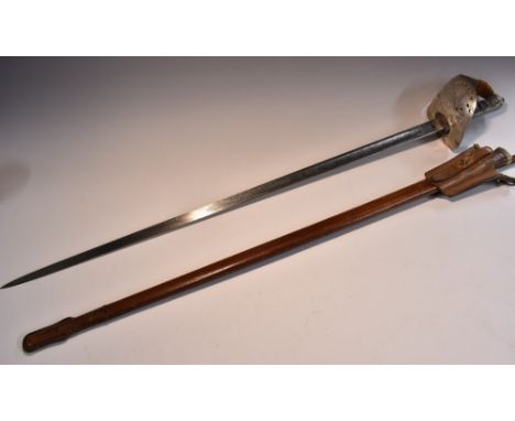 An 1897 pattern infantry officer's sword, by Henry Wilkinson, 82.5cm straight fullered blade engraved with royal coat of arms
