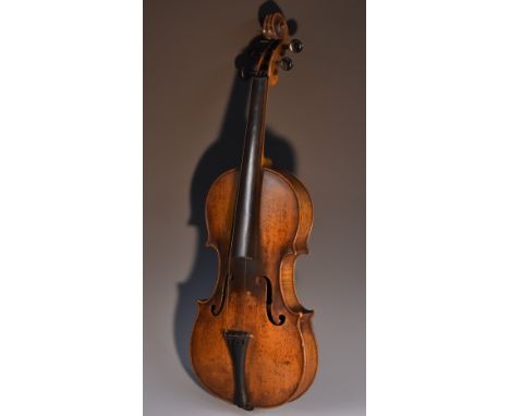 A 19th century Continental violin, 36cm one-piece back excluding button, interior label inscribed Copie de Copie de Giovanni 