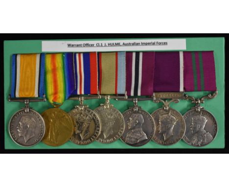 Medals, WW1/WW2, Colonial, Unique and Very Rare All-Name Group of Seven to W.O. Class 1, Australian Imperial Forces, Includin