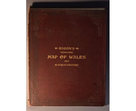 Bacon's Excelsior Map of Wales and Monmouthshire, Revised According To The Latest Ordnance Survey, With Railways, Roads, and 