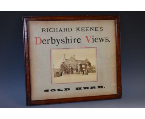 Local Interest - Photography - a 19th century photographer's shop display sign, applied with an albumen print of the Peacock 