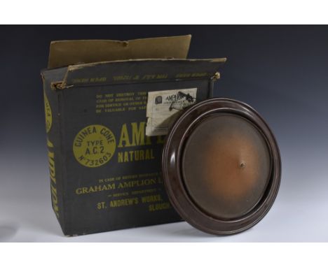 Vintage Wireless - an Amplion Guinea Cone Type AC2 Natural Speaker, brown bakelite, No.73260, 33cm diam, boxed  