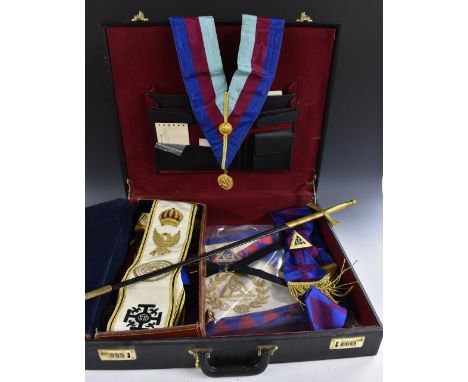 Friendly Society and Freemasonry - Derbyshire - Regalia - a sword, by Spencer & Co, London, 73cm etched blade, brass hilt, le