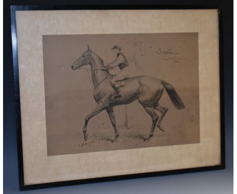Basil Nightingale (1864-1940), by and after, a horse racing print, "Sceptre", [presumably London c. 1903], monochrome lithogr