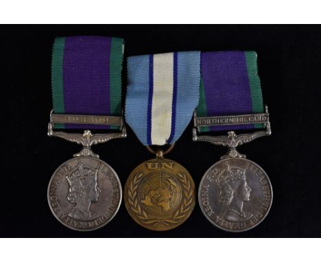 Medals, GSM 1962-2007 (CSM) - Two: Foresters/Worcester-Foresters (formerly Notts & Derby): Clasp: Borneo - 23720419 Pte. W. S