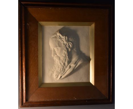 Waller Hubert Paton (Scottish fl.1881 - 1932), after, a plaster relief portrait, of his father, posthumous, Waller Hugh Paton