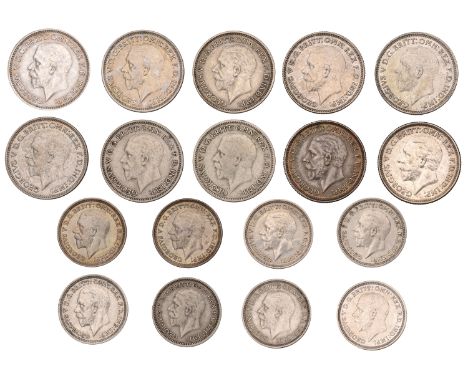 George V (1910-1936), Sixpences (8), 1929-36, Threepences (8), 1928, 1930-36 (S 4040-2) [16]. Fine to good extremely fine, se