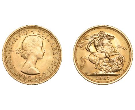 Elizabeth II (1952-2022), Sterling issues, Sovereign, 1967 (M 305; S 4125). Good extremely fine £200-£260