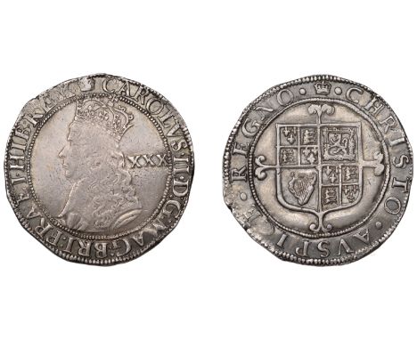 Charles II (1660-1685), Hammered coinage, Third issue, Halfcrown, mm. crown, reads mag bri fra, 15.15g/5h (ESC 298; N 2761; S