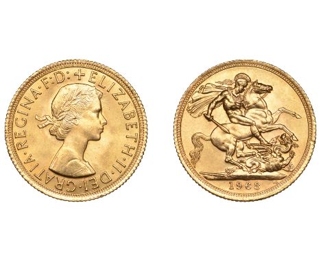 Elizabeth II (1952-2022), Sterling issues, Sovereign, 1963 (M 301; S 4125). Good extremely fine, considerable mint bloom £200
