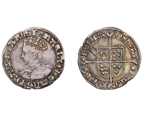 Mary (1553-1554), Groat, mm. pomegranate, reads fra and regi, 1.86g/8h (N 1960; S 2492). Slight crack, nearly very fine, some