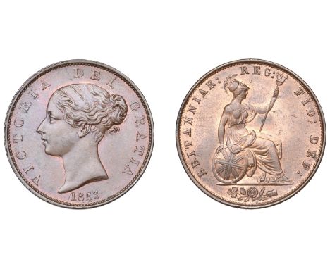 Victoria (1837-1901), Halfpenny, 1853 (BMC 1539; S 3949). Extremely fine, some original colour across reverse  £100-£120