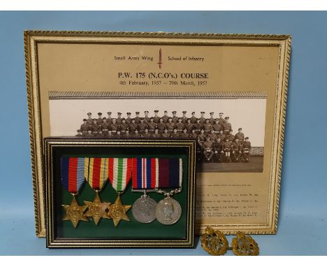 A WWII group of five medals awarded to 1416509 Sgt P R Kittridge: 1939-45 Africa and Italy Stars, War Medal and RAF Long Serv
