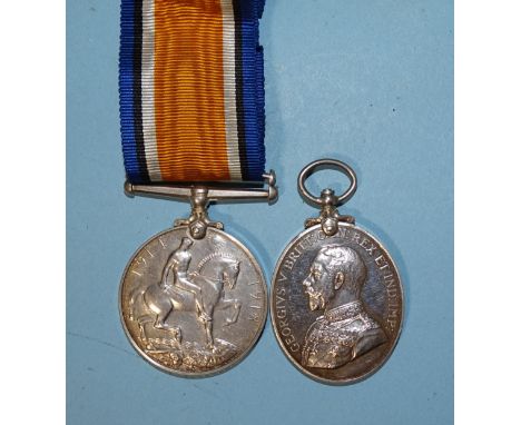 A WWI pair awarded to 52639 Cpl F L Pipe, The Queens R: British War Medal and GRV Territorial Efficiency Medal, (2). 