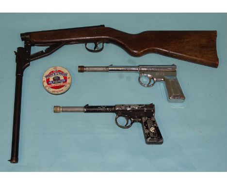 A Diana model 16 .177 breakdown air rifle and two T J Harrington gat guns, (3). 