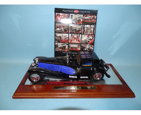 Bauer, 1:18 scale diecast model of a Bugatti Royale Coupé de Ville, on display stand, with literature but no box. 