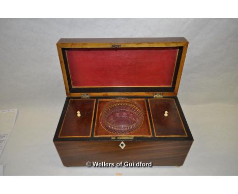 *Georgian triple tea caddy (Lot Subject to VAT)