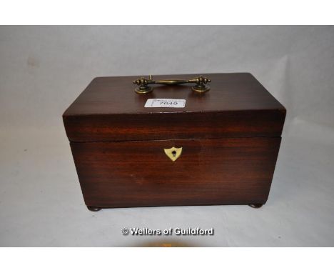 *Georgian mahogany hardwood tea caddy (Lot Subject to VAT)