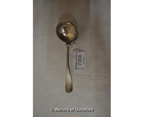 A silver sauce ladle, Sheffield 1905, maker Joseph Rodgers, 30g.