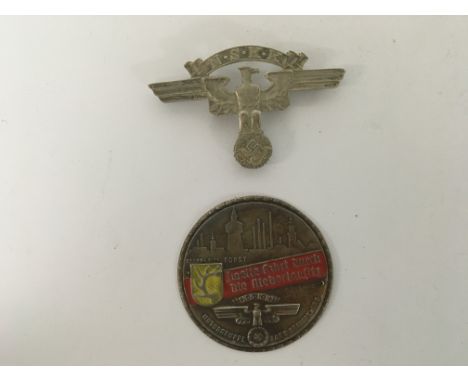 German NSKK large helmet eagle &amp; plaque from car ?
