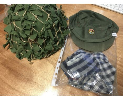Vietnam War Style N.V.A-Vietcong Mu-Boi-Doi Fiber M60 Helmet with a rainy season cam cover. North Vietnam and Vietcong troops
