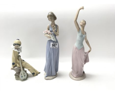 3 Nao porcelain figurines (boxed) largest 34cm.