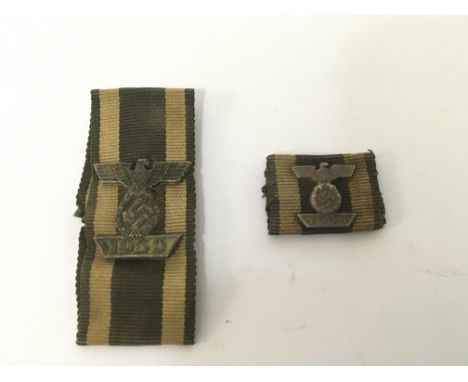 WW2 Style German 2nd Class Spange on Imperial German Button Hole Ribbon &amp; and 2nd class spange on medal bar ribbon. 