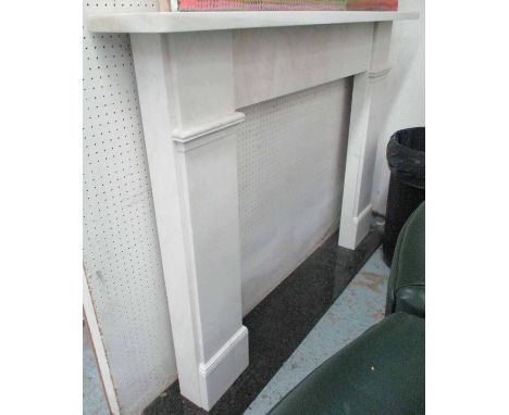 FIRE SURROUND, in white marble, 150cm x 114cm H. 