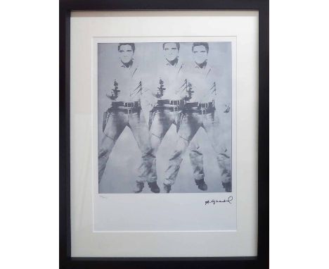 ANDY WARHOL 'Triple Elvis', 1963, offset lithograph, 80/100, by Leo Castelli Gallery, edited by Georges Israel on arches pape