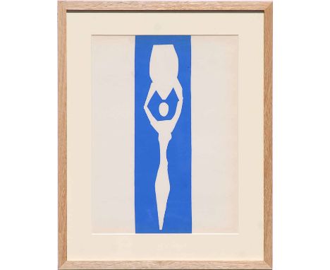 HENRI MATISSE 'Nu Bleu II', original lithograph from the 1954 edition, after Matisse's cut outs, printed by Mourlot, 35cm x 2