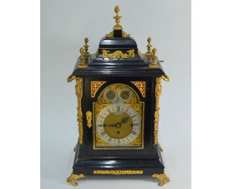 Emanuel, High Street, Portsmouth, a fine quality 19th century triple fusee musical 10 bell bracket/table clock, the gilt ormo