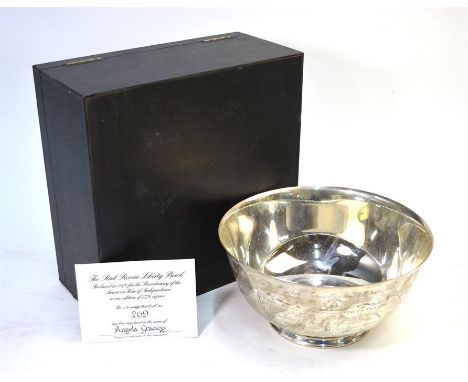 A ltd edition silver Paul Revere Liberty Bowl, commemorating Bicentenary of the American War of Independence, maker NT Ltd, L