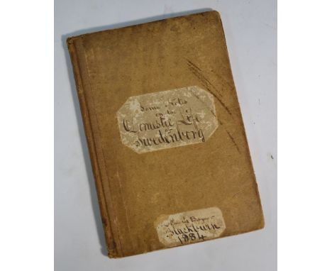 A manuscript volume dated 1884, Something about the Domestic Life of Swedenborg, being a Few Notes from White's "Life of Swed