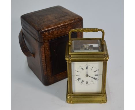 Henri Jacot, Paris, a &nbsp;late 19th/20th century gorge cased carriage clock, the 8-day two train movement No. 1101 with whi