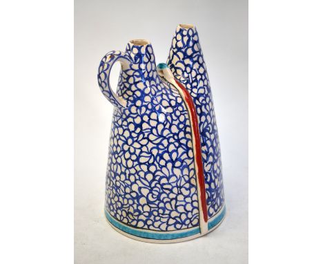 A ceramic water flask or Matara, designed after an Ottoman Empire, Isnik original, 22 cm high.Please note that there are some