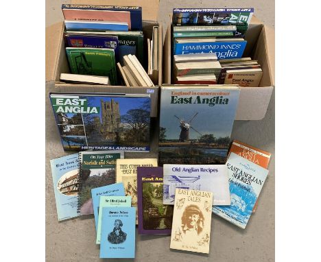 2 boxes of vintage books about East Anglia. 
