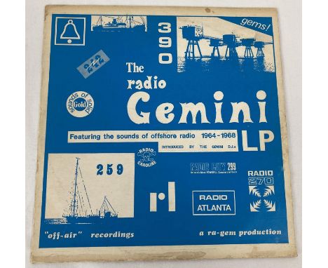 A vintage copy of "The Radio Gemini LP" featuring the sounds of offshore radio 1964-1968 introduced by the DJ's of Radio Gemi