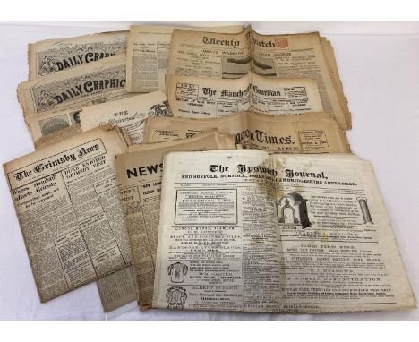 A collection of vintage and antique newspapers. To include examples from the 1820's and also examples from the start of the f