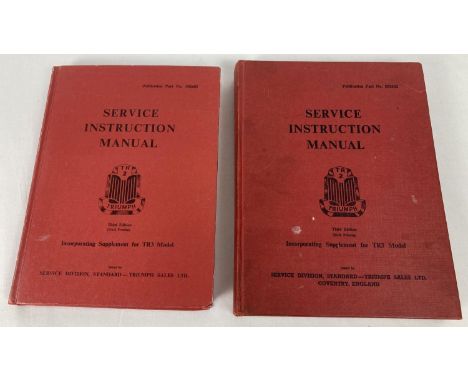 2 vintage Triumph TR2 Service Instruction Manuals, incorporating supplement for TR3. Third edition, publication Part No. 5026
