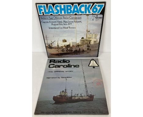 2 double offshore radio LP records. "flashback 67" by Jumbo Records Britains First Offshore Radio Convention and "Radio Carol