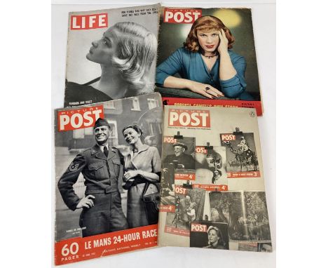 4 1950's magazines; 3 issues of Picture Post together with an issue of Life. Lot includes Picture Post 1938-50 book. 