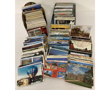 2 boxes of vintage and modern postcards. To include holiday destinations, landscapes and museums. 