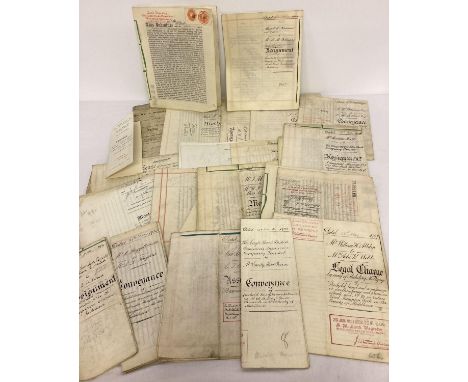 29 assorted vintage Indentures and other deeds. To include lease, convergence and mortgage. 