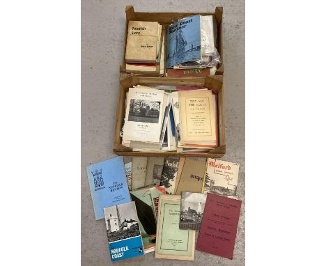 A box of assorted vintage ephemera relating to Norfolk and Suffolk. 