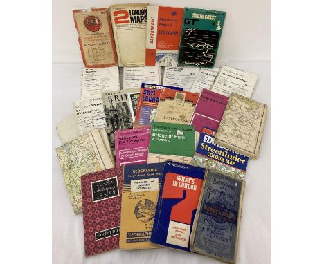 A quantity of assorted vintage and modern maps to include Ordnance Survey, Bartholomew's and Nicholson's. 