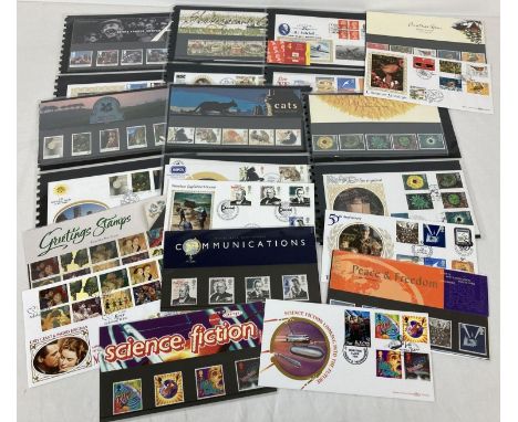 11 Royal Mail Mint sets of collectors stamps or stamp books complete with corresponding first day covers, all dating from 199