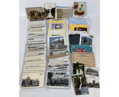 Approx. 200 assorted vintage and modern British &amp; Foreign postcards. Together with a quantity of plastic card covers. Lot