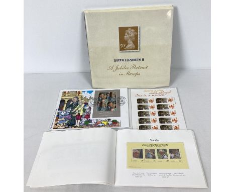 A copy of "Queen Elizabeth II A Jubilee Portrait In Stamps" together with a small collection of Special issue stamps. To incl